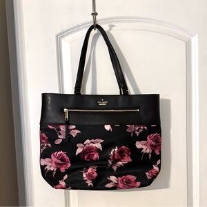 Kate Spade Black and Pink Floral Tote